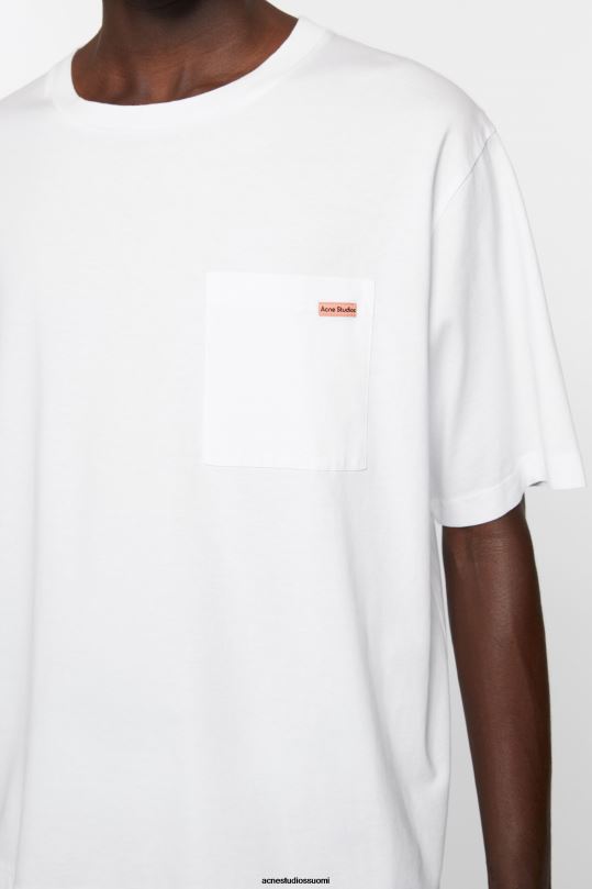 Acne Studios vaatteet valkoinen 0VF2B1020 pyöreäkauluksinen t-paita - rento istuvuus