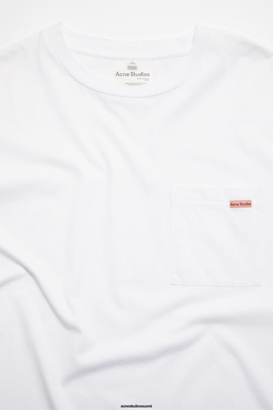 Acne Studios vaatteet valkoinen 0VF2B1020 pyöreäkauluksinen t-paita - rento istuvuus
