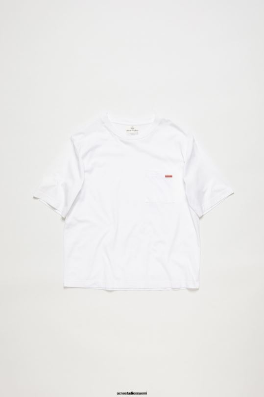 Acne Studios vaatteet valkoinen 0VF2B1020 pyöreäkauluksinen t-paita - rento istuvuus