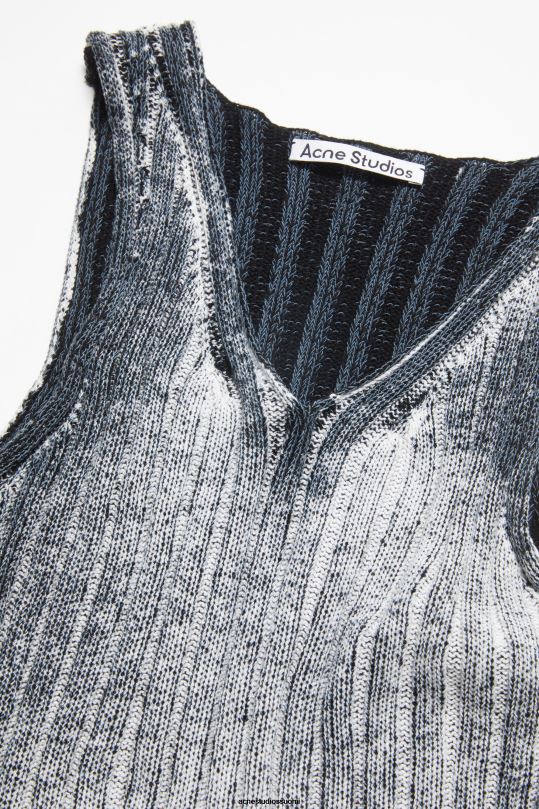 Acne Studios vaatteet valkoinen musta 0VF2B68 uurrettu painatussäiliö
