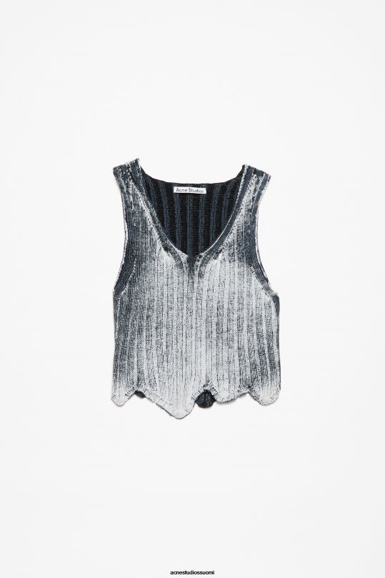 Acne Studios vaatteet valkoinen musta 0VF2B68 uurrettu painatussäiliö