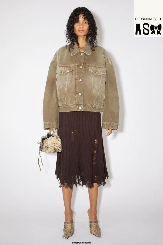 Acne Studios vaatteet beige 0VF2B62 denim takki - rento lyhennetty istuvuus