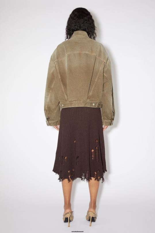 Acne Studios vaatteet beige 0VF2B62 denim takki - rento lyhennetty istuvuus