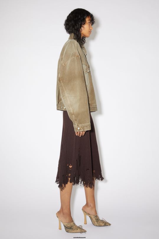 Acne Studios vaatteet beige 0VF2B62 denim takki - rento lyhennetty istuvuus