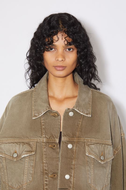 Acne Studios vaatteet beige 0VF2B62 denim takki - rento lyhennetty istuvuus