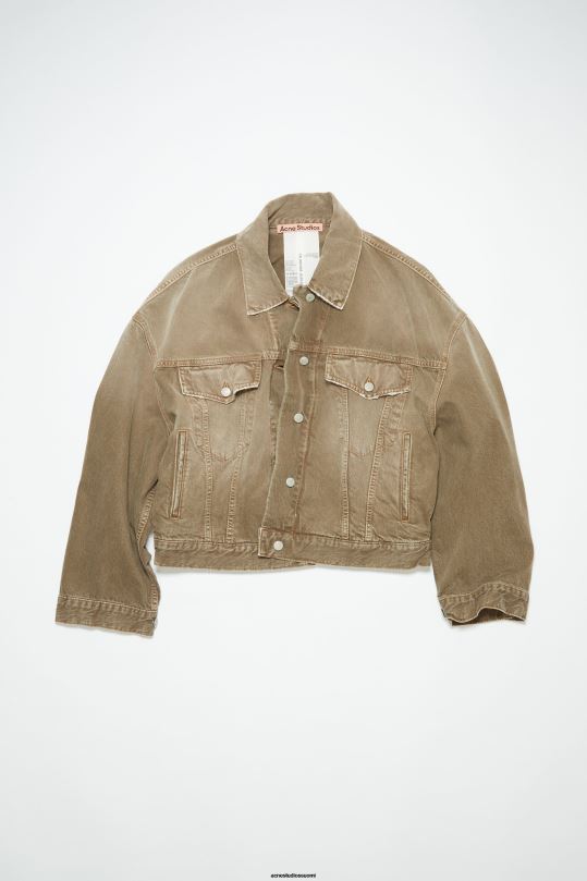 Acne Studios vaatteet beige 0VF2B62 denim takki - rento lyhennetty istuvuus