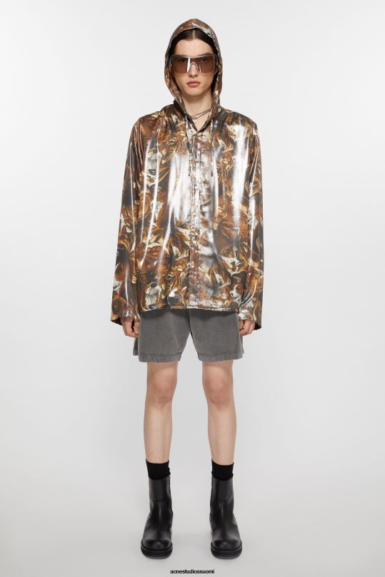 Acne Studios vaatteet kaakaonruskea multi 0VF2B884 takin folioprintti