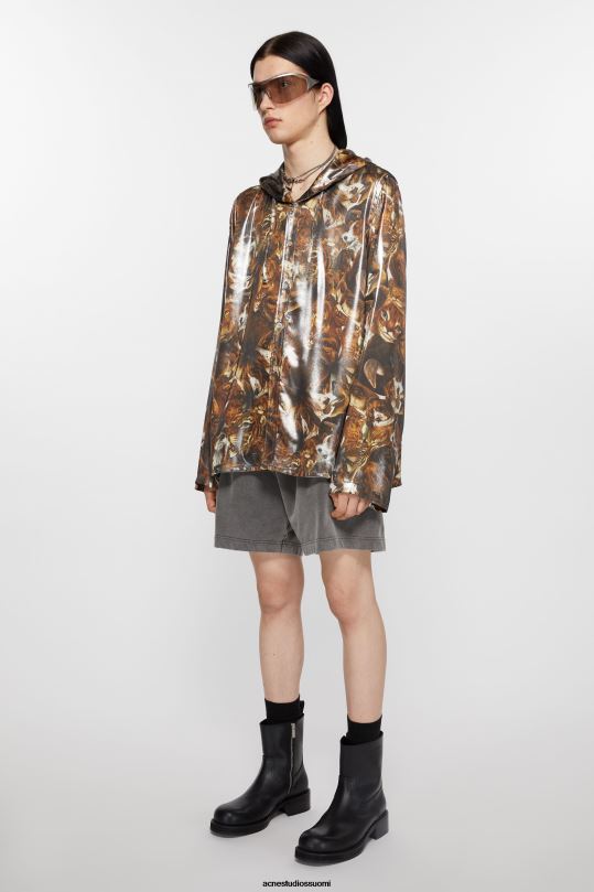Acne Studios vaatteet kaakaonruskea multi 0VF2B884 takin folioprintti