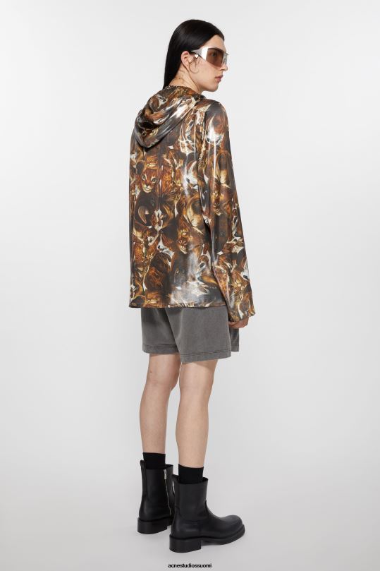 Acne Studios vaatteet kaakaonruskea multi 0VF2B884 takin folioprintti