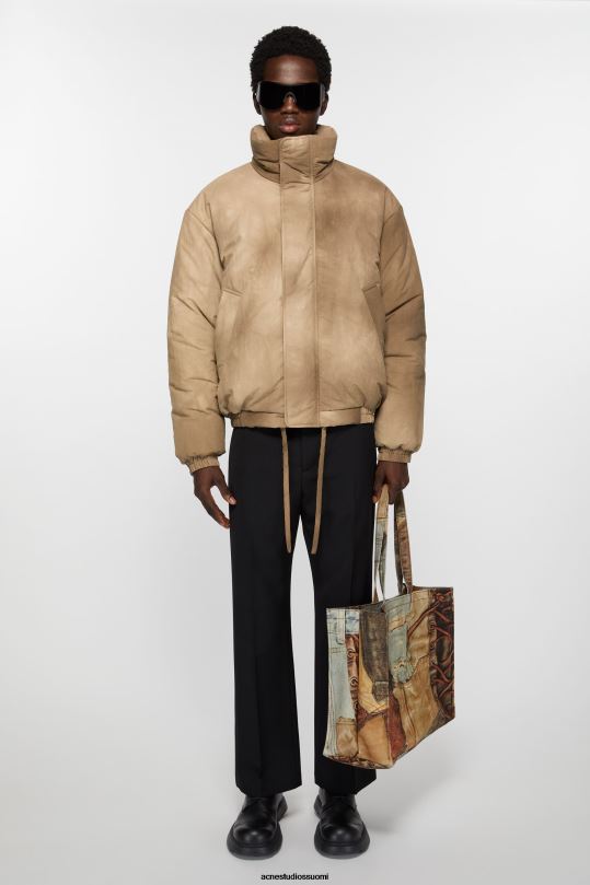Acne Studios vaatteet kamelin beige 0VF2B1124 värjätty puffi takki
