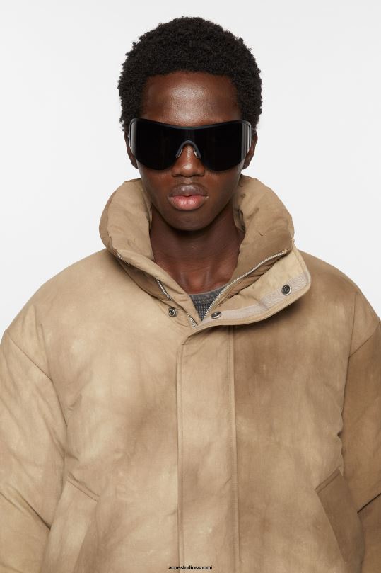 Acne Studios vaatteet kamelin beige 0VF2B1124 värjätty puffi takki
