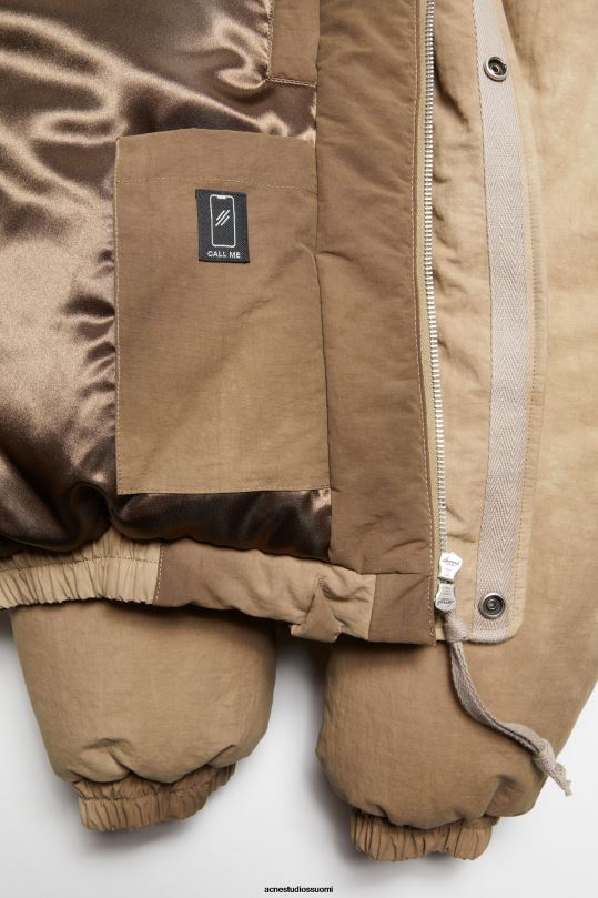 Acne Studios vaatteet kamelin beige 0VF2B1124 värjätty puffi takki