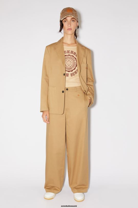 Acne Studios vaatteet kamelin ruskea 0VF2B24 Twill-puuvillainen unisex-takki