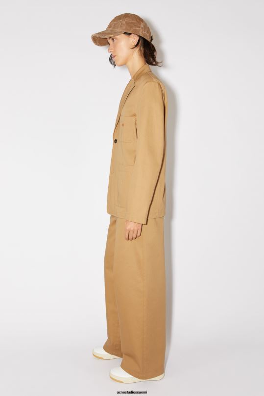 Acne Studios vaatteet kamelin ruskea 0VF2B24 Twill-puuvillainen unisex-takki