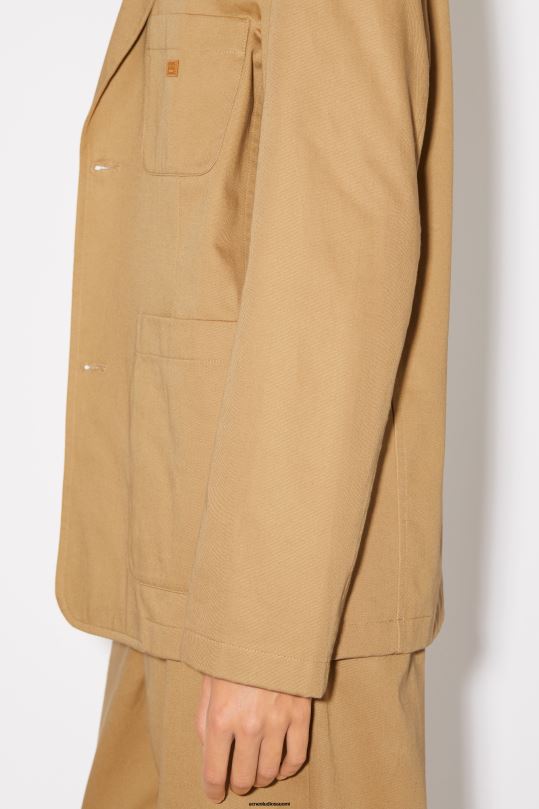 Acne Studios vaatteet kamelin ruskea 0VF2B24 Twill-puuvillainen unisex-takki