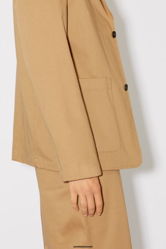Acne Studios vaatteet kamelin ruskea 0VF2B902 Twill-puuvillainen unisex-takki