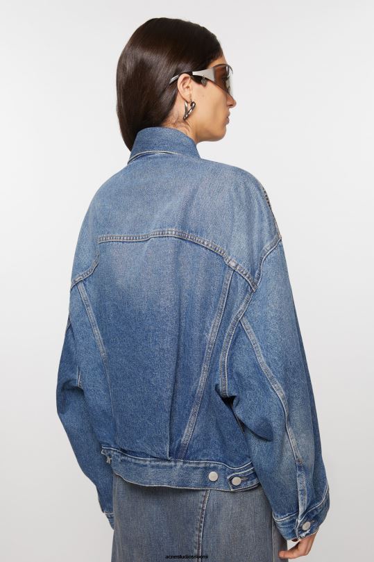 Acne Studios vaatteet keski sininen 0VF2B37 denim takki - rento lyhennetty istuvuus