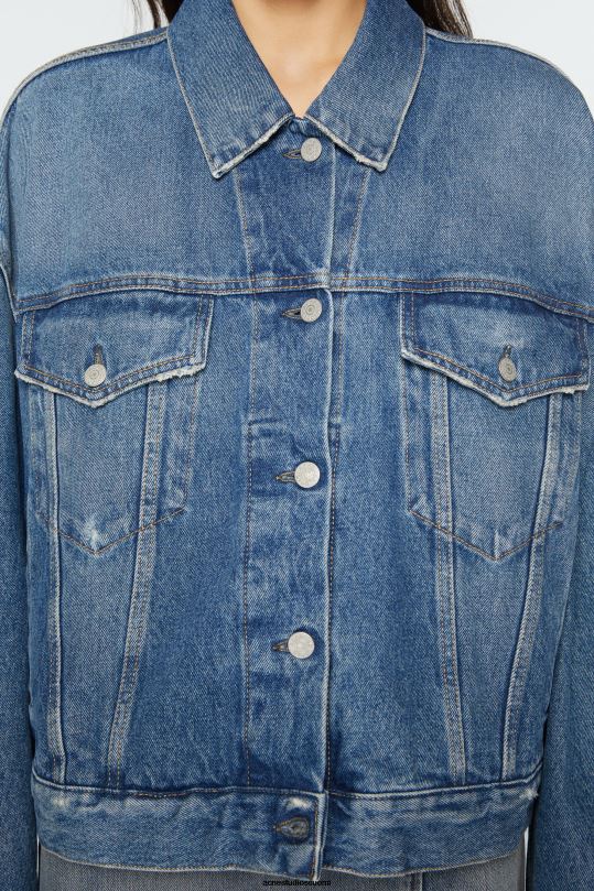 Acne Studios vaatteet keski sininen 0VF2B37 denim takki - rento lyhennetty istuvuus
