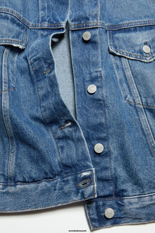 Acne Studios vaatteet keski sininen 0VF2B37 denim takki - rento lyhennetty istuvuus