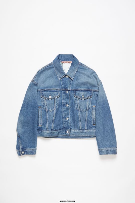 Acne Studios vaatteet keski sininen 0VF2B37 denim takki - rento lyhennetty istuvuus