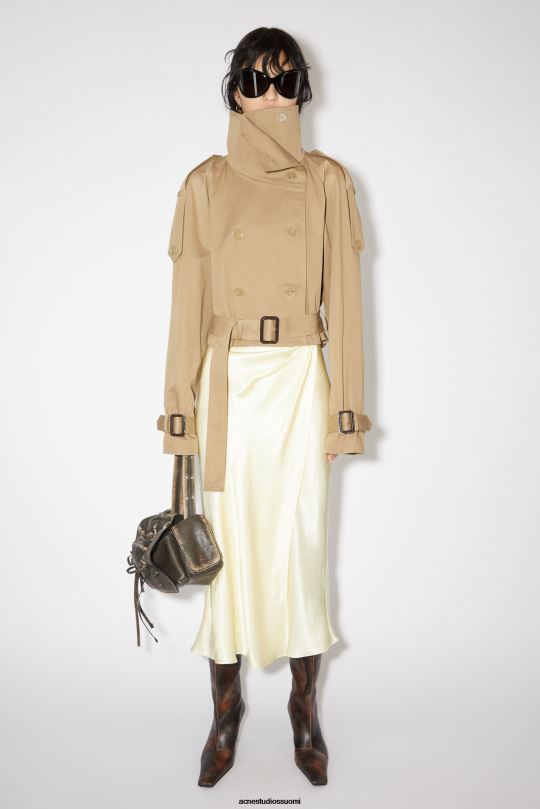 Acne Studios vaatteet kylmä beige 0VF2B43 kaksirivinen trench-takki