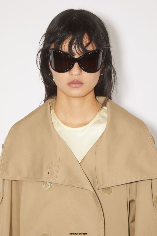 Acne Studios vaatteet kylmä beige 0VF2B43 kaksirivinen trench-takki