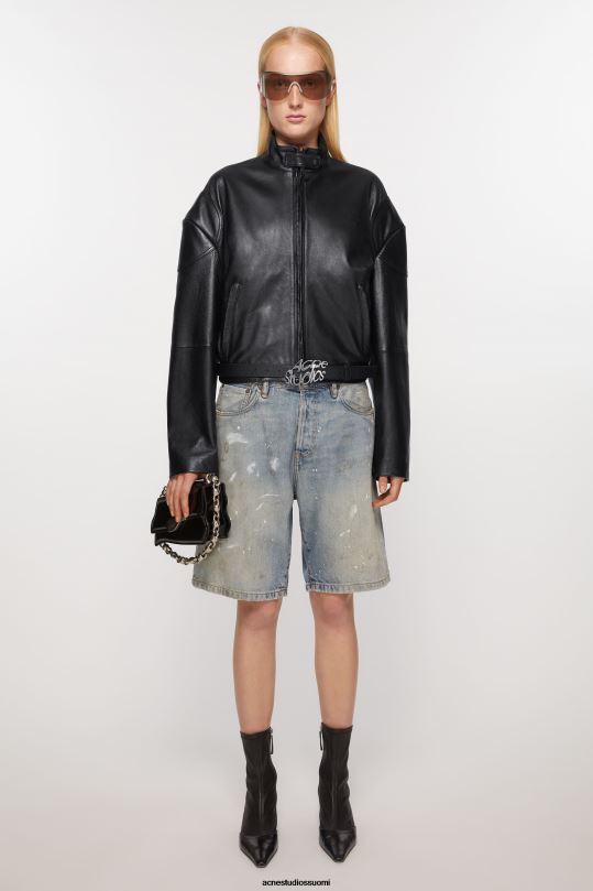 Acne Studios vaatteet musta 0VF2B14 nahka takki