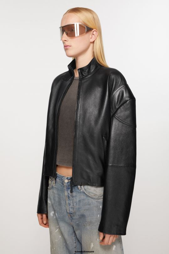 Acne Studios vaatteet musta 0VF2B14 nahka takki