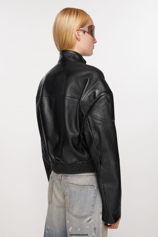 Acne Studios vaatteet musta 0VF2B14 nahka takki
