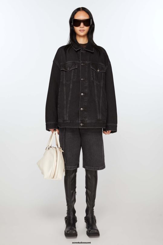 Acne Studios vaatteet musta 0VF2B16 farkkutakki - ylimitoitettu unisex-istuvuus