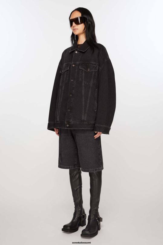 Acne Studios vaatteet musta 0VF2B16 farkkutakki - ylimitoitettu unisex-istuvuus