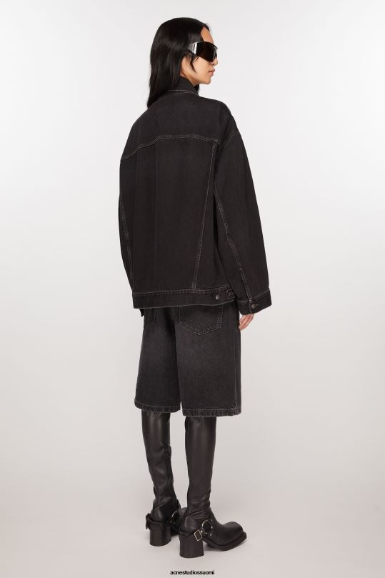Acne Studios vaatteet musta 0VF2B16 farkkutakki - ylimitoitettu unisex-istuvuus
