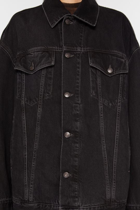 Acne Studios vaatteet musta 0VF2B16 farkkutakki - ylimitoitettu unisex-istuvuus
