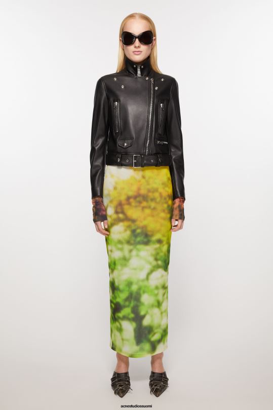 Acne Studios vaatteet musta 0VF2B2 nahkainen biker takki