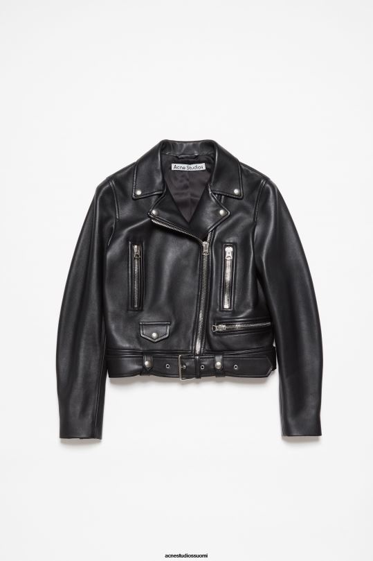 Acne Studios vaatteet musta 0VF2B2 nahkainen biker takki