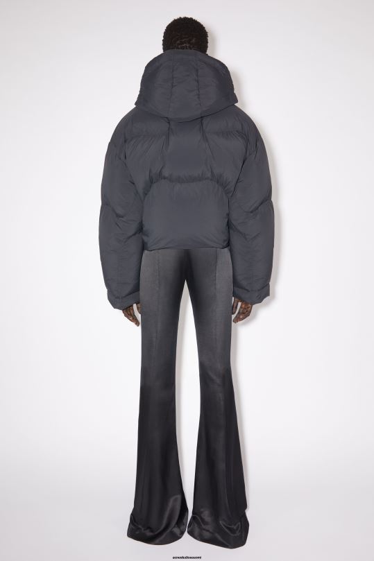 Acne Studios vaatteet musta 0VF2B31 hupullinen puffitakki