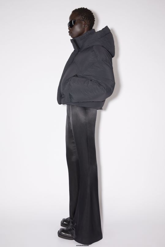 Acne Studios vaatteet musta 0VF2B31 hupullinen puffitakki