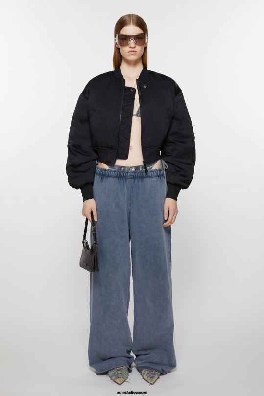 Acne Studios vaatteet musta 0VF2B3 logopatch bomber-takki