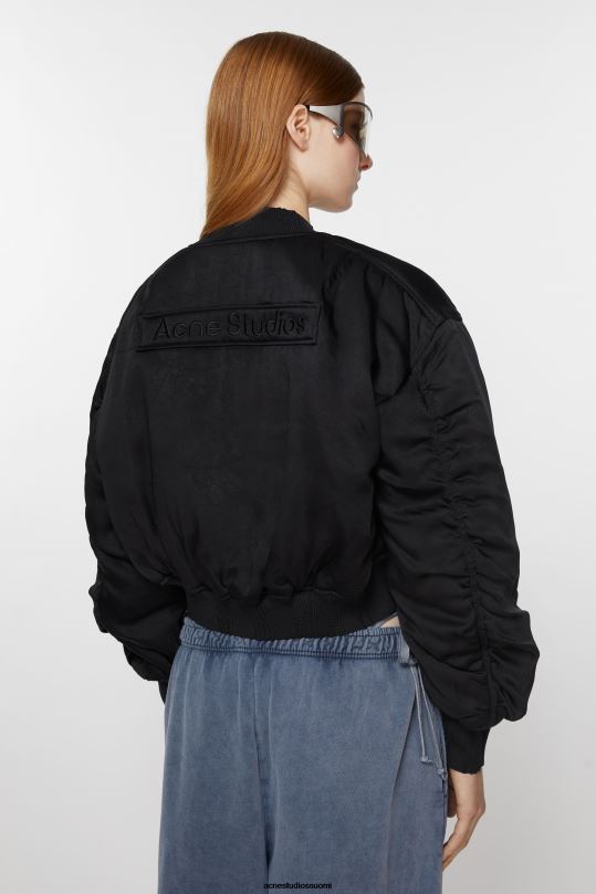Acne Studios vaatteet musta 0VF2B3 logopatch bomber-takki