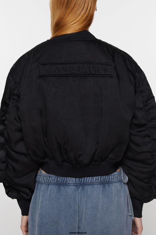 Acne Studios vaatteet musta 0VF2B3 logopatch bomber-takki