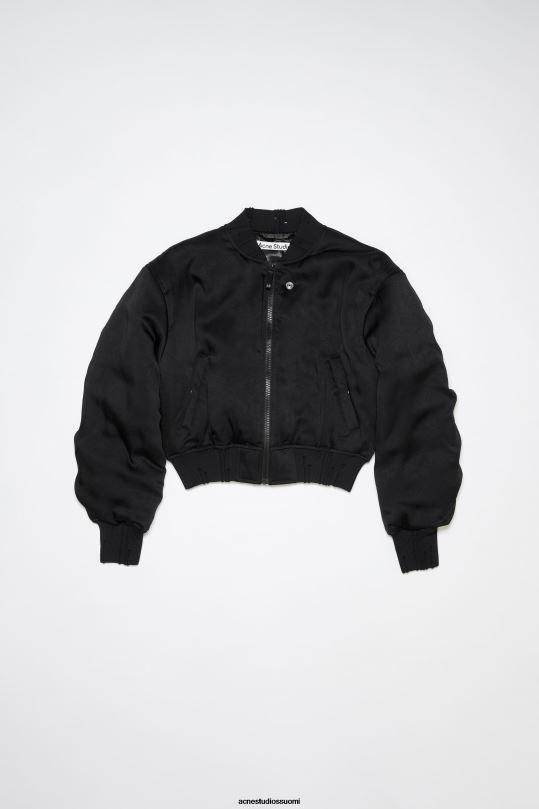 Acne Studios vaatteet musta 0VF2B3 logopatch bomber-takki