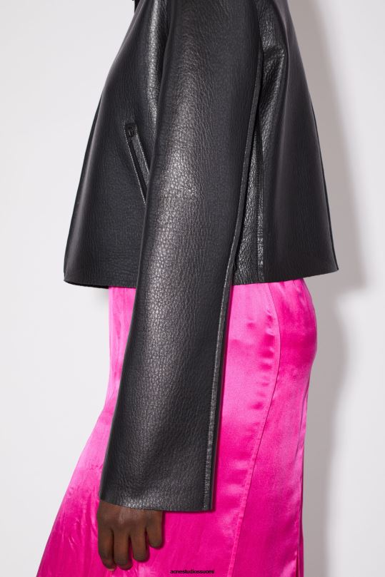 Acne Studios vaatteet musta 0VF2B405 nahka takki