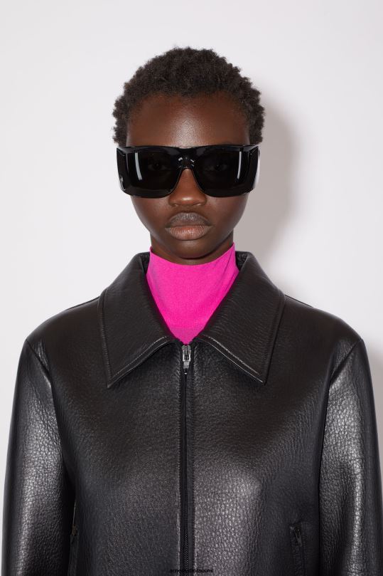 Acne Studios vaatteet musta 0VF2B405 nahka takki