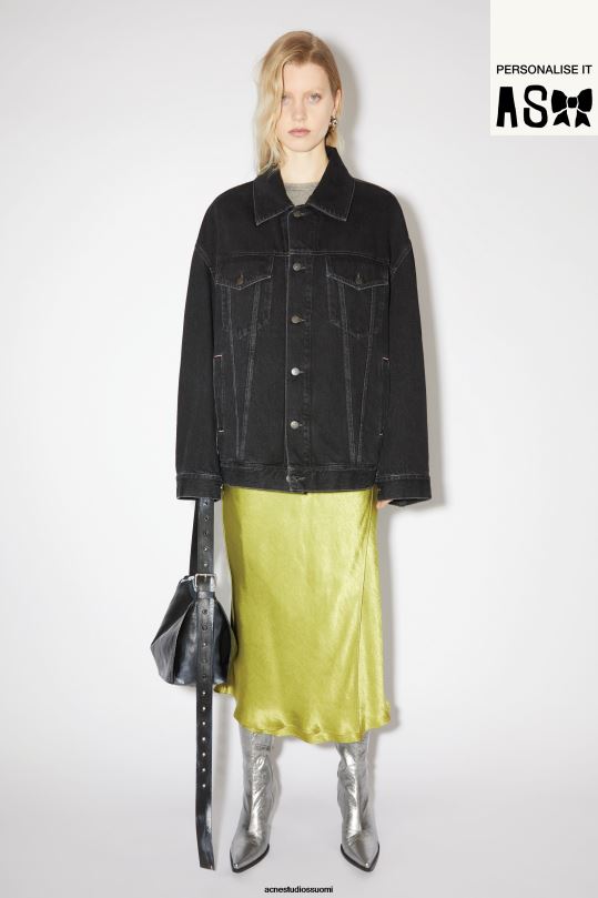 Acne Studios vaatteet musta 0VF2B47 farkkutakki - ylimitoitettu unisex-istuvuus