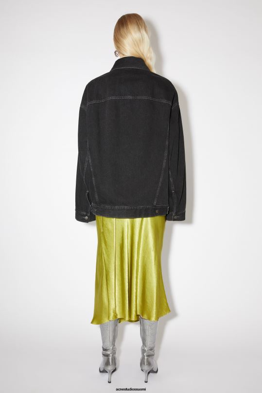 Acne Studios vaatteet musta 0VF2B47 farkkutakki - ylimitoitettu unisex-istuvuus