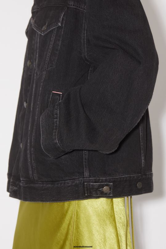 Acne Studios vaatteet musta 0VF2B47 farkkutakki - ylimitoitettu unisex-istuvuus