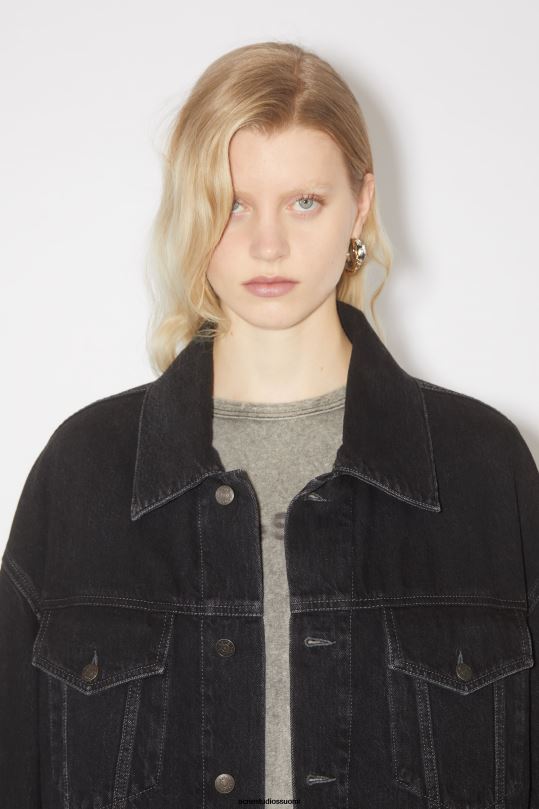 Acne Studios vaatteet musta 0VF2B47 farkkutakki - ylimitoitettu unisex-istuvuus