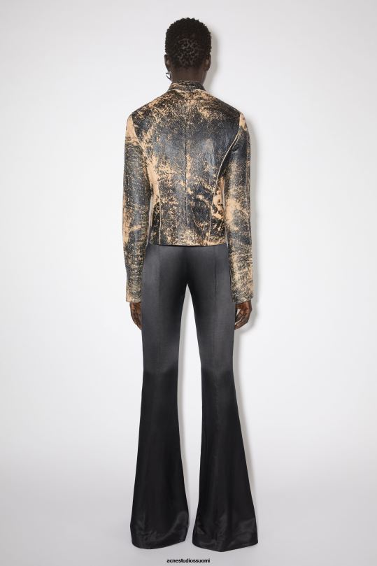 Acne Studios vaatteet musta 0VF2B48 nahkainen biker takki