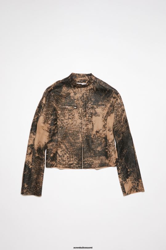 Acne Studios vaatteet musta 0VF2B48 nahkainen biker takki