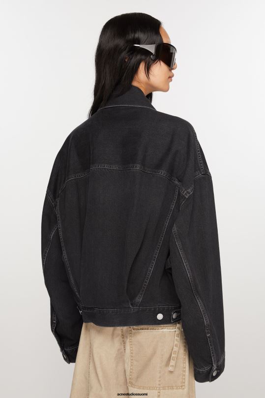 Acne Studios vaatteet musta 0VF2B4 denim takki - rento lyhennetty istuvuus